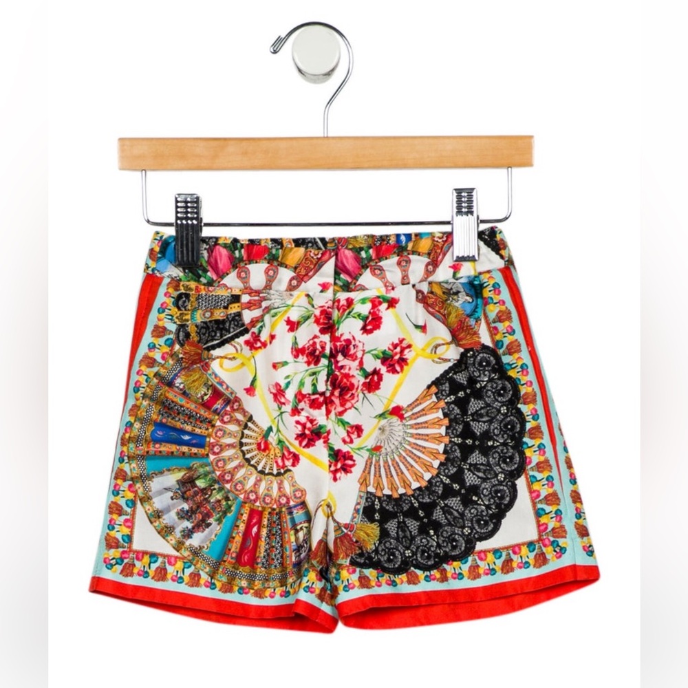 Kids Dolce & Gabbana Silk Sicilian Forklore Shorts
